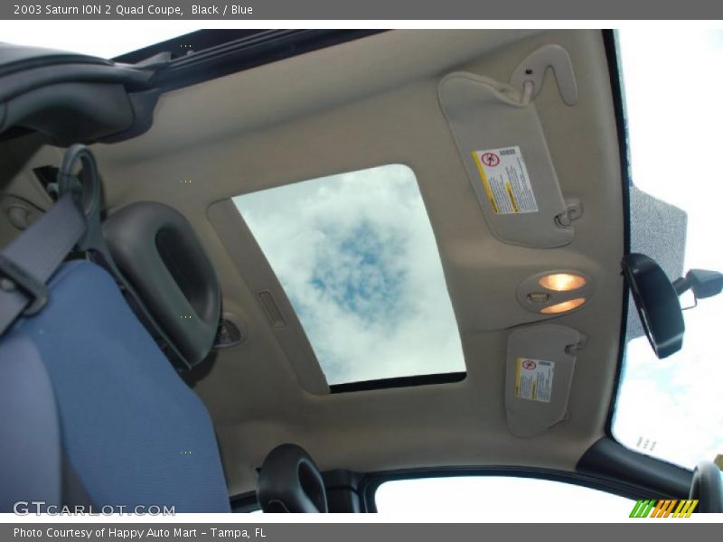 Black / Blue 2003 Saturn ION 2 Quad Coupe