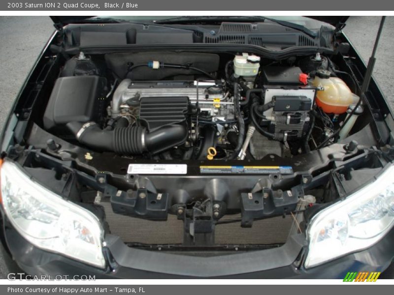 Black / Blue 2003 Saturn ION 2 Quad Coupe