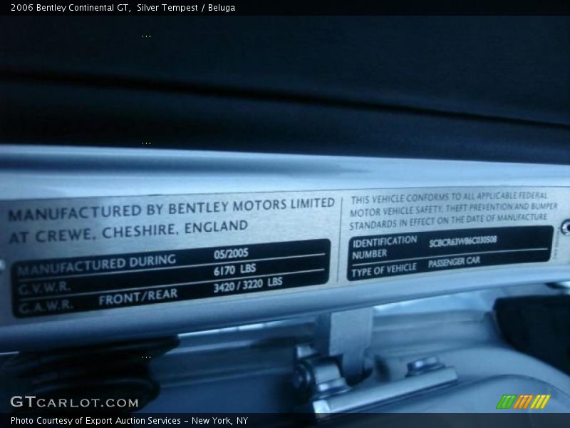 Silver Tempest / Beluga 2006 Bentley Continental GT