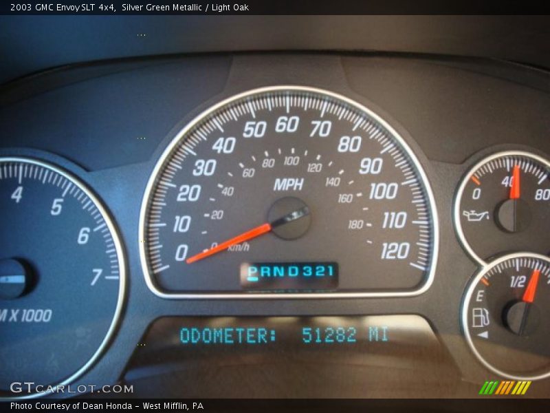 Silver Green Metallic / Light Oak 2003 GMC Envoy SLT 4x4