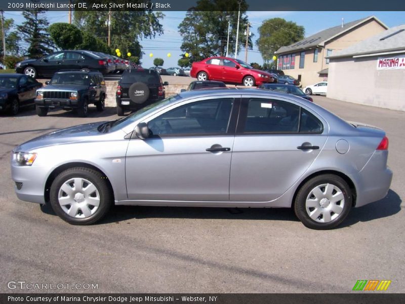Apex Silver Metallic / Black 2009 Mitsubishi Lancer DE