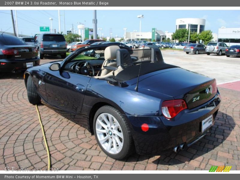 Monaco Blue Metallic / Beige 2007 BMW Z4 3.0si Roadster