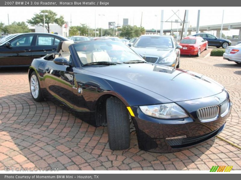 Monaco Blue Metallic / Beige 2007 BMW Z4 3.0si Roadster