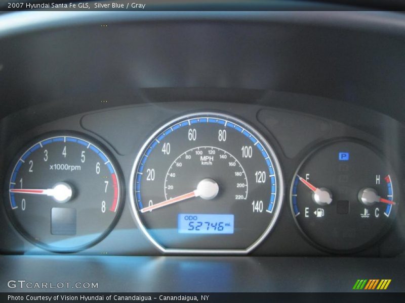 Silver Blue / Gray 2007 Hyundai Santa Fe GLS