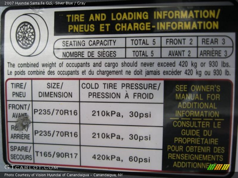 Silver Blue / Gray 2007 Hyundai Santa Fe GLS