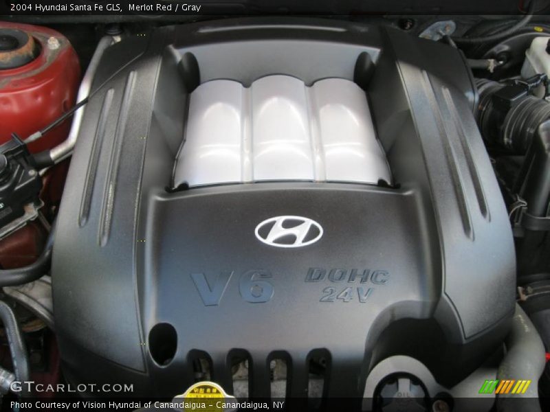 Merlot Red / Gray 2004 Hyundai Santa Fe GLS
