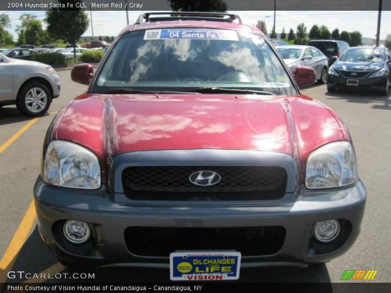 Merlot Red / Gray 2004 Hyundai Santa Fe GLS