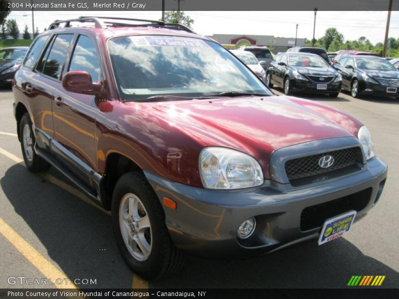 Merlot Red / Gray 2004 Hyundai Santa Fe GLS
