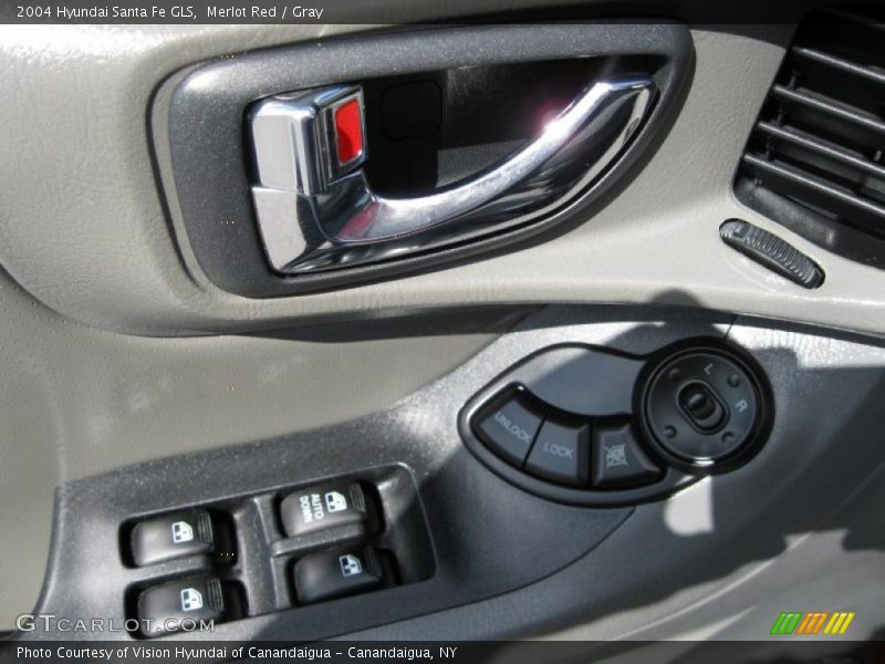 Merlot Red / Gray 2004 Hyundai Santa Fe GLS