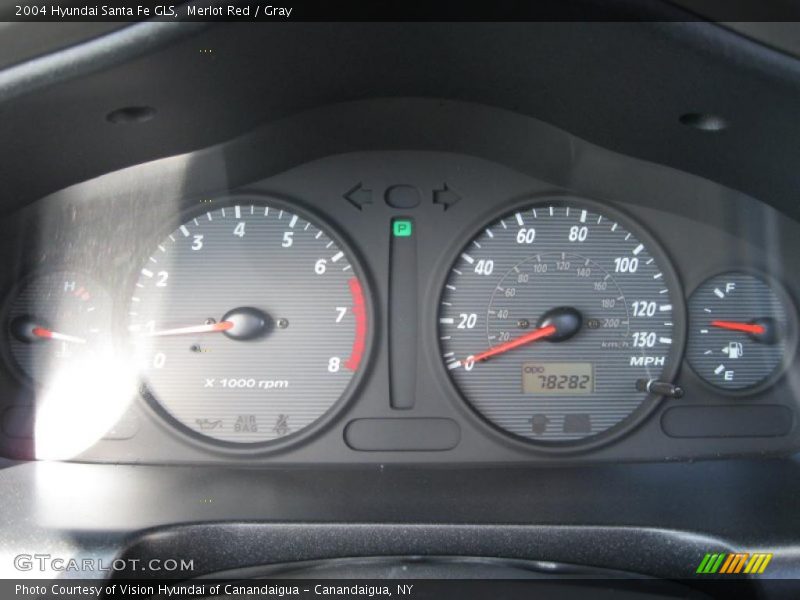 Merlot Red / Gray 2004 Hyundai Santa Fe GLS