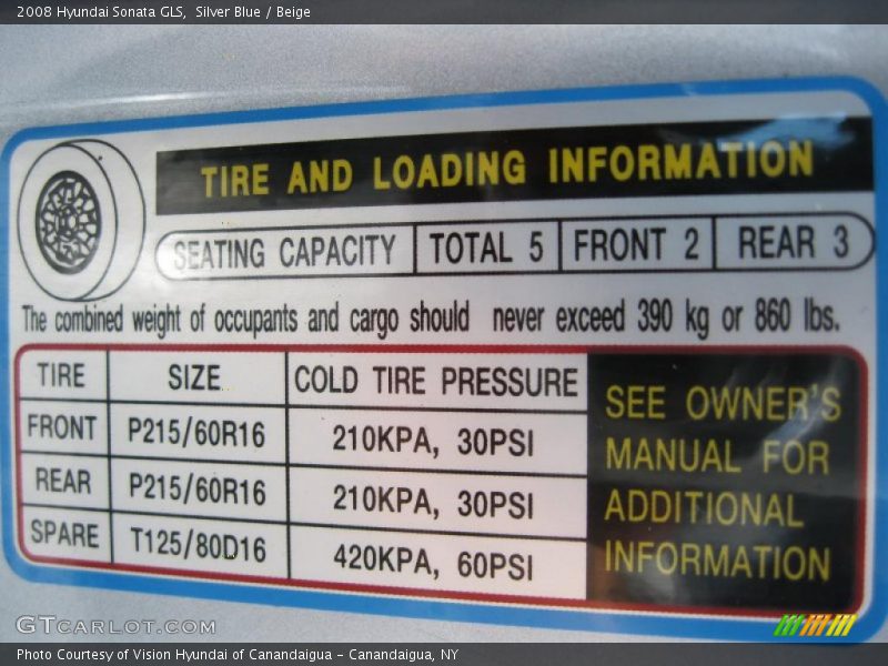 Silver Blue / Beige 2008 Hyundai Sonata GLS