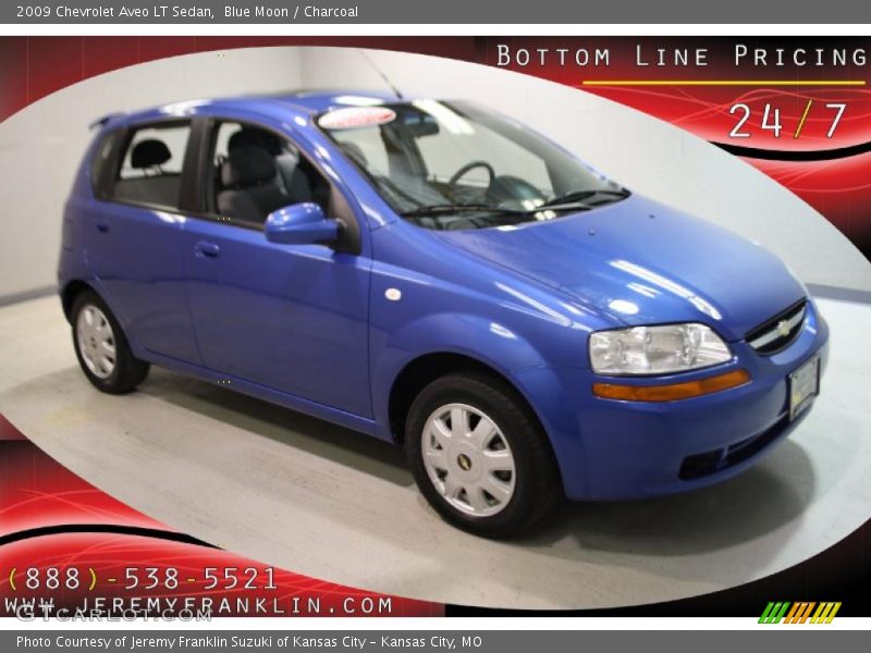Blue Moon / Charcoal 2009 Chevrolet Aveo LT Sedan