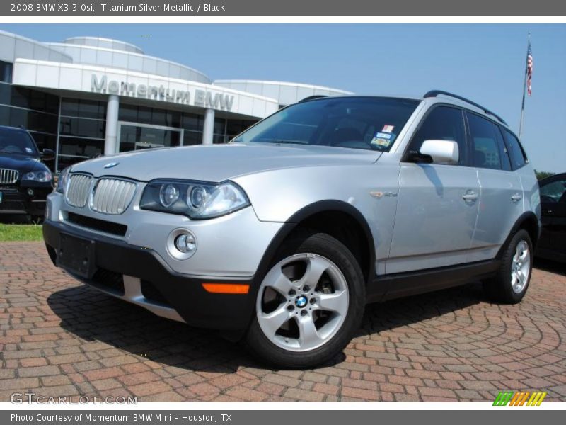 Titanium Silver Metallic / Black 2008 BMW X3 3.0si