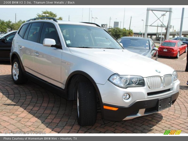 Titanium Silver Metallic / Black 2008 BMW X3 3.0si