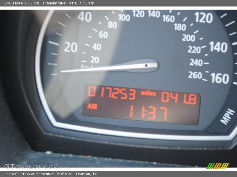 Titanium Silver Metallic / Black 2008 BMW X3 3.0si