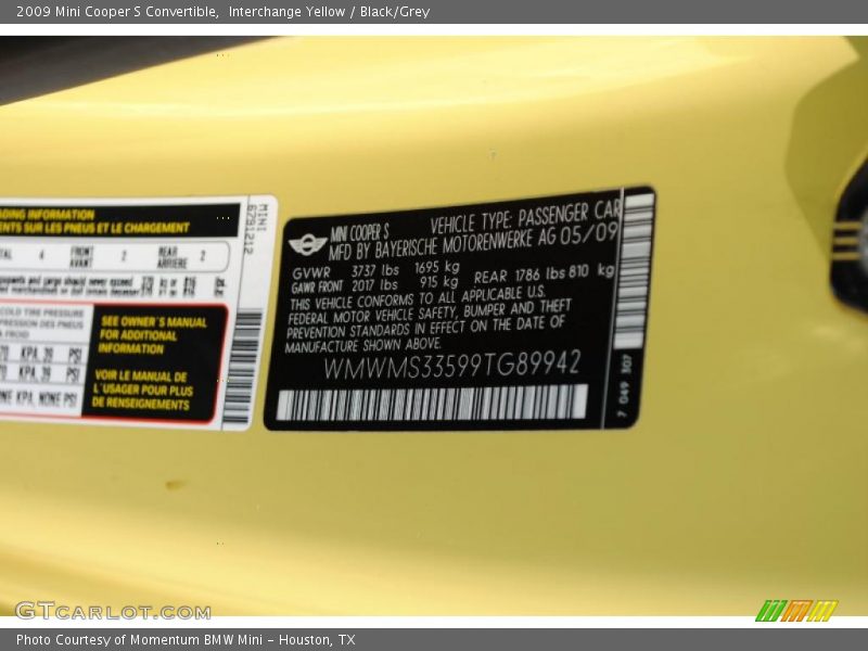 Interchange Yellow / Black/Grey 2009 Mini Cooper S Convertible