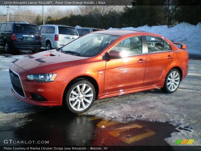 Rotor Glow Orange Metallic / Black 2009 Mitsubishi Lancer RALLIART