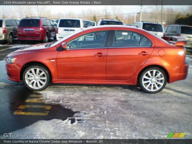 Rotor Glow Orange Metallic / Black 2009 Mitsubishi Lancer RALLIART