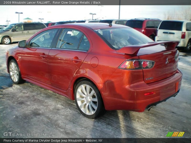 Rotor Glow Orange Metallic / Black 2009 Mitsubishi Lancer RALLIART