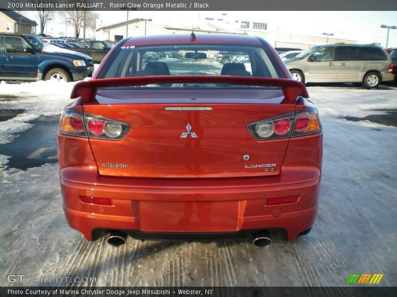 Rotor Glow Orange Metallic / Black 2009 Mitsubishi Lancer RALLIART