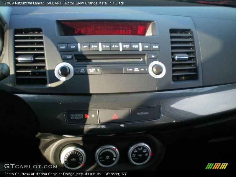 Rotor Glow Orange Metallic / Black 2009 Mitsubishi Lancer RALLIART