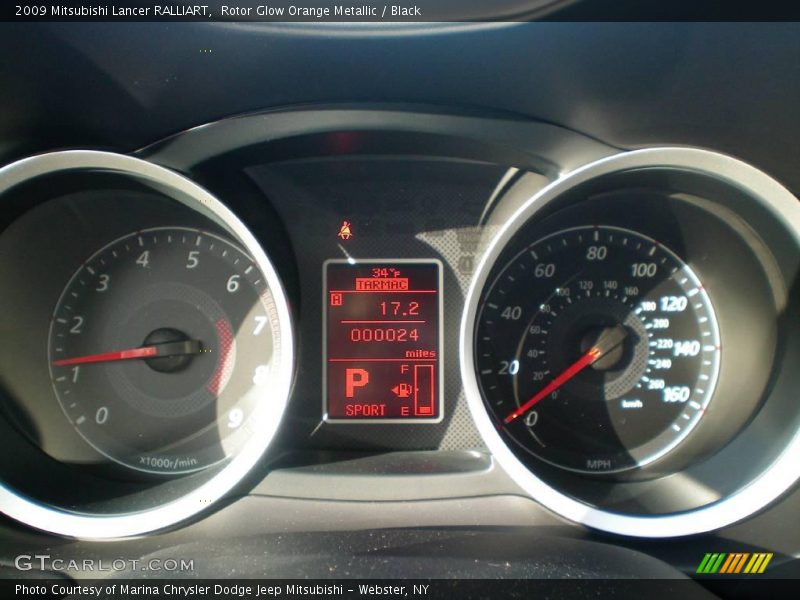 Rotor Glow Orange Metallic / Black 2009 Mitsubishi Lancer RALLIART