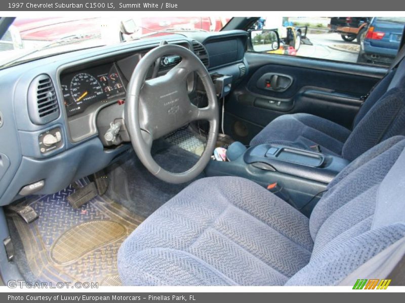 Summit White / Blue 1997 Chevrolet Suburban C1500 LS
