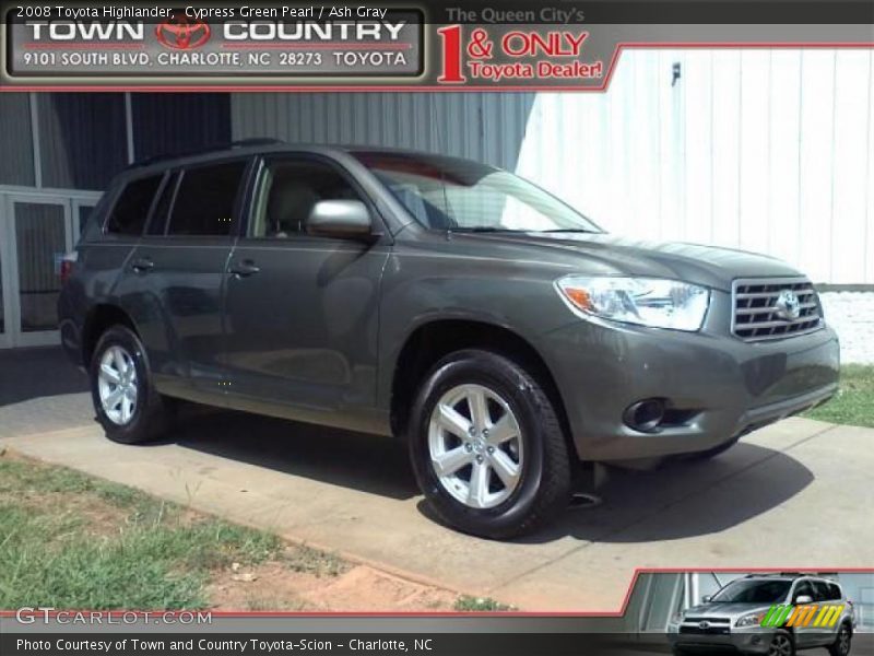 Cypress Green Pearl / Ash Gray 2008 Toyota Highlander