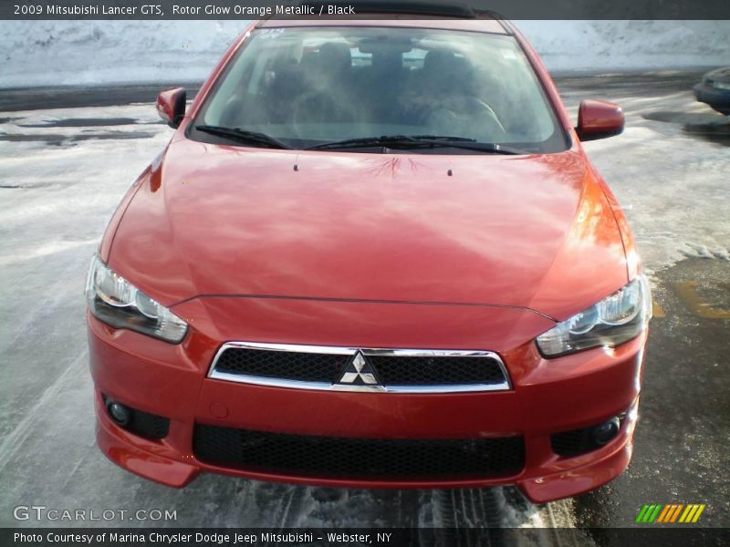 Rotor Glow Orange Metallic / Black 2009 Mitsubishi Lancer GTS