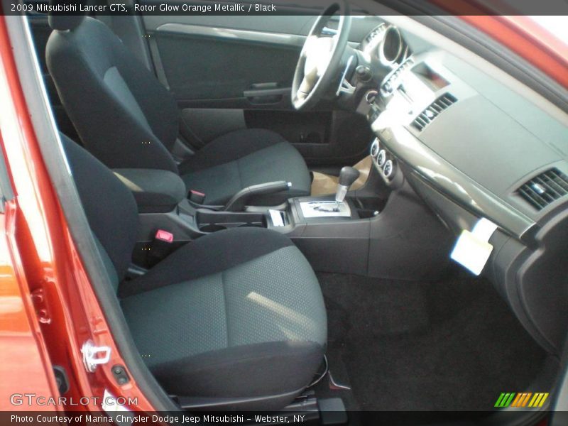 Rotor Glow Orange Metallic / Black 2009 Mitsubishi Lancer GTS