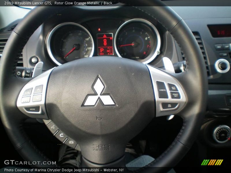 Rotor Glow Orange Metallic / Black 2009 Mitsubishi Lancer GTS