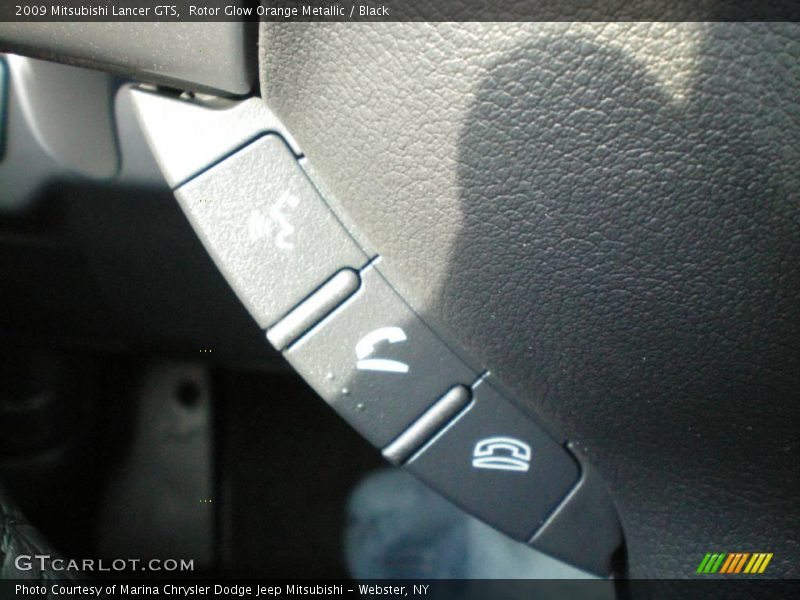 Rotor Glow Orange Metallic / Black 2009 Mitsubishi Lancer GTS