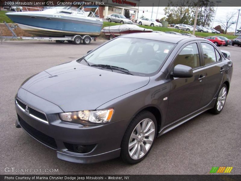 Graphite Gray Pearl / Black 2009 Mitsubishi Lancer GTS