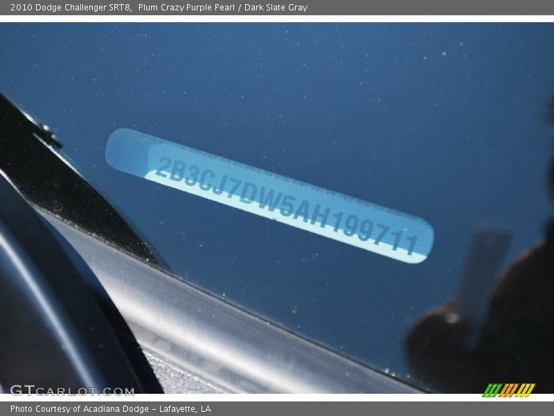 Plum Crazy Purple Pearl / Dark Slate Gray 2010 Dodge Challenger SRT8