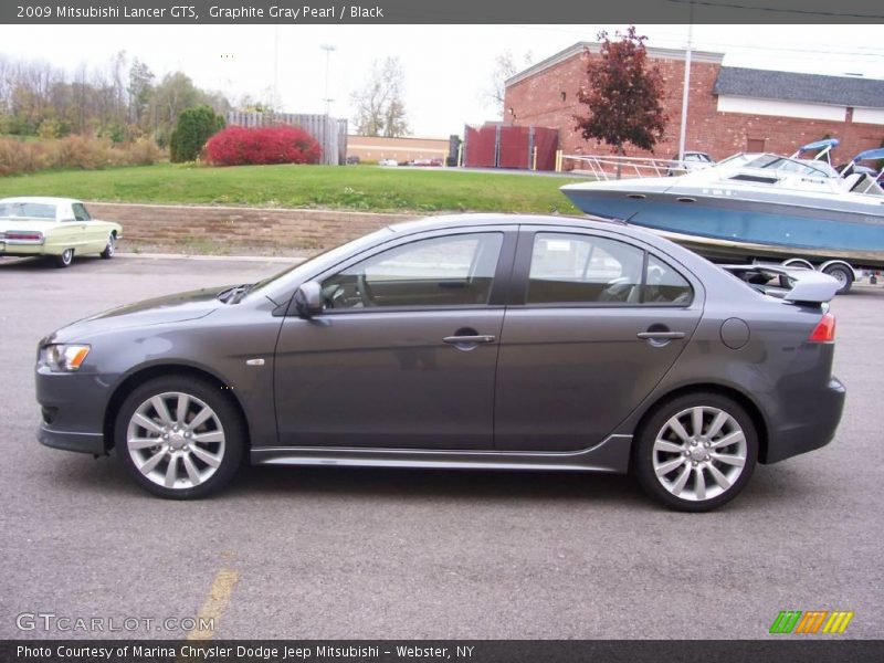 Graphite Gray Pearl / Black 2009 Mitsubishi Lancer GTS