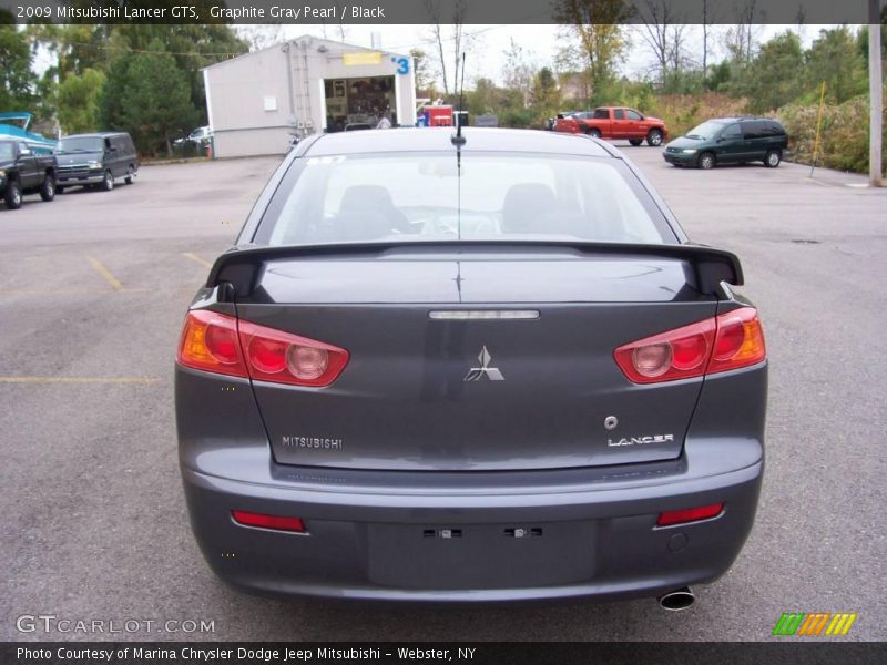 Graphite Gray Pearl / Black 2009 Mitsubishi Lancer GTS