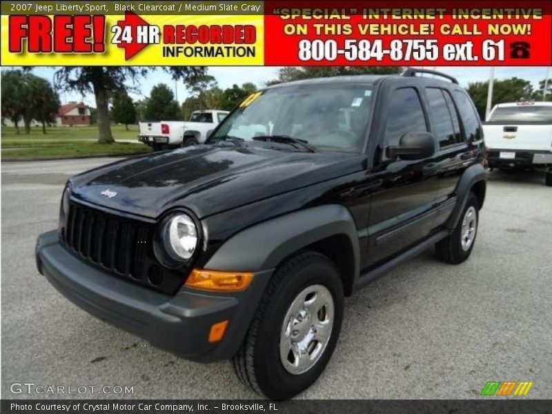 Black Clearcoat / Medium Slate Gray 2007 Jeep Liberty Sport