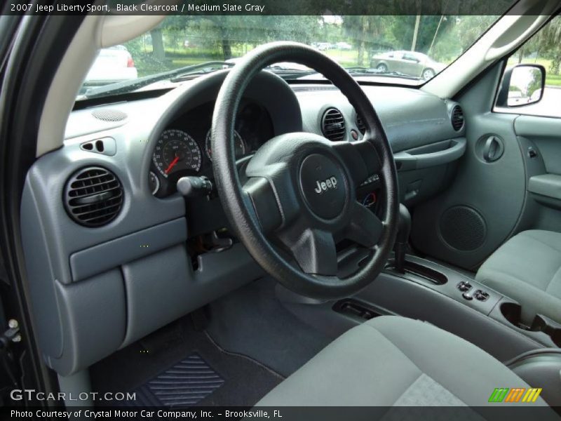 Black Clearcoat / Medium Slate Gray 2007 Jeep Liberty Sport