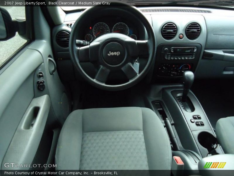 Black Clearcoat / Medium Slate Gray 2007 Jeep Liberty Sport
