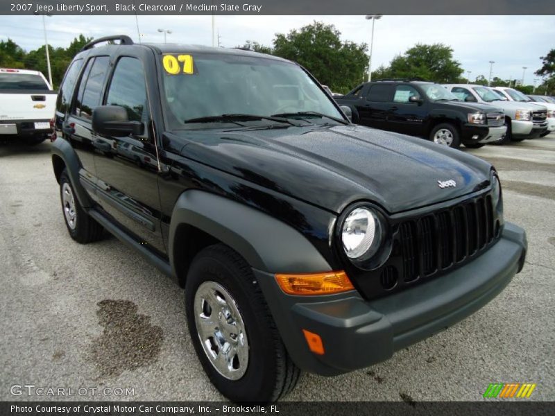 Black Clearcoat / Medium Slate Gray 2007 Jeep Liberty Sport
