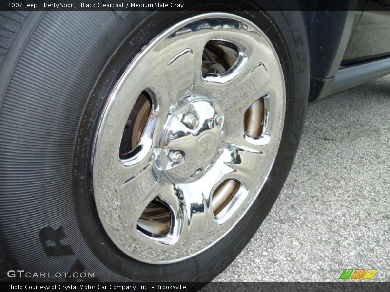 Black Clearcoat / Medium Slate Gray 2007 Jeep Liberty Sport