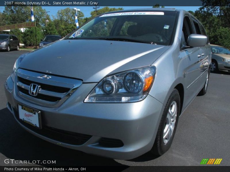 Slate Green Metallic / Gray 2007 Honda Odyssey EX-L