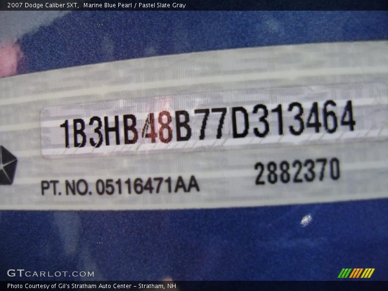 Marine Blue Pearl / Pastel Slate Gray 2007 Dodge Caliber SXT