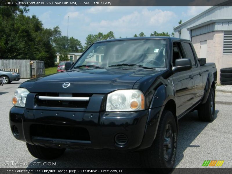 Super Black / Gray 2004 Nissan Frontier XE V6 Crew Cab 4x4