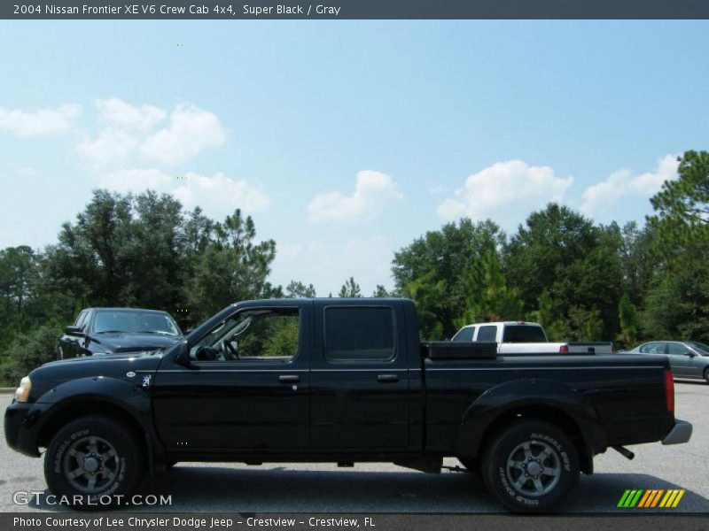 Super Black / Gray 2004 Nissan Frontier XE V6 Crew Cab 4x4