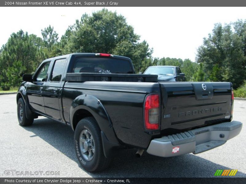 Super Black / Gray 2004 Nissan Frontier XE V6 Crew Cab 4x4