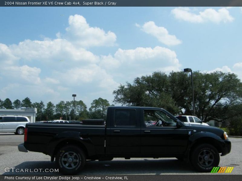 Super Black / Gray 2004 Nissan Frontier XE V6 Crew Cab 4x4