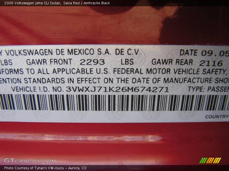 Salsa Red / Anthracite Black 2006 Volkswagen Jetta GLI Sedan