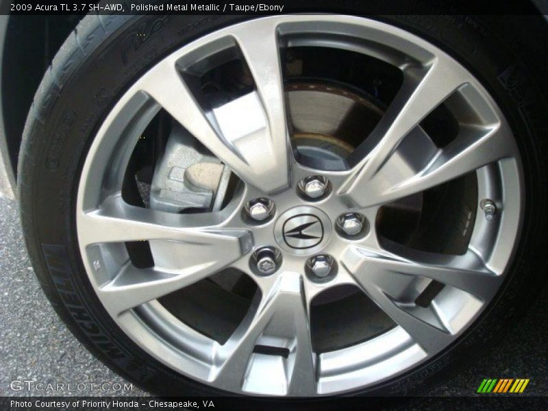 Polished Metal Metallic / Taupe/Ebony 2009 Acura TL 3.7 SH-AWD