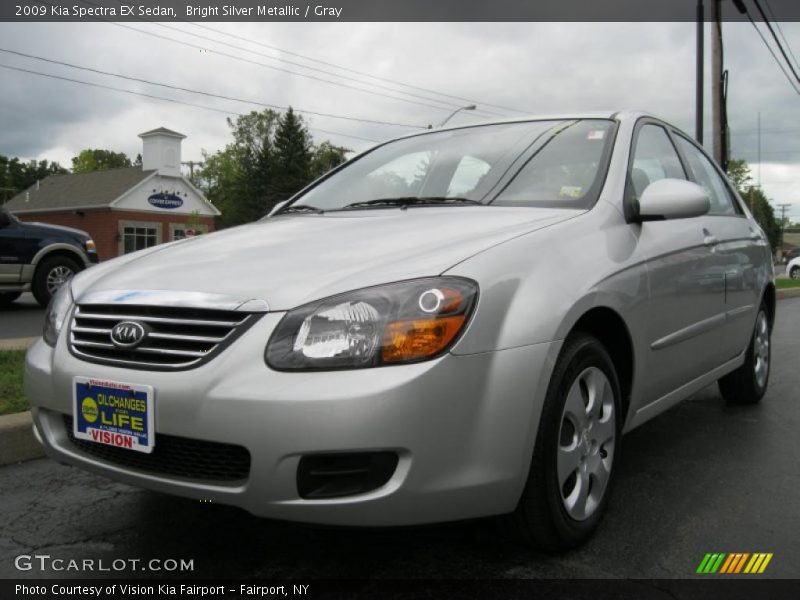 Bright Silver Metallic / Gray 2009 Kia Spectra EX Sedan